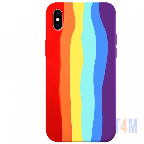 CAPA DE SILICONE ARCO-ÍRIS PARA  APPLE IPHONE XS MAX